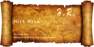 Hirt Rita névjegykártya